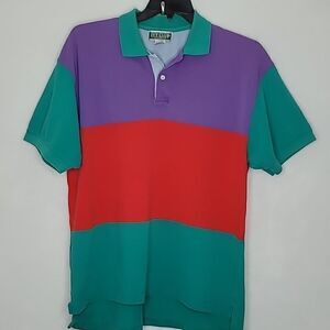 Vintage Ivy Club Classics Color Block Polo Shirt Size Large